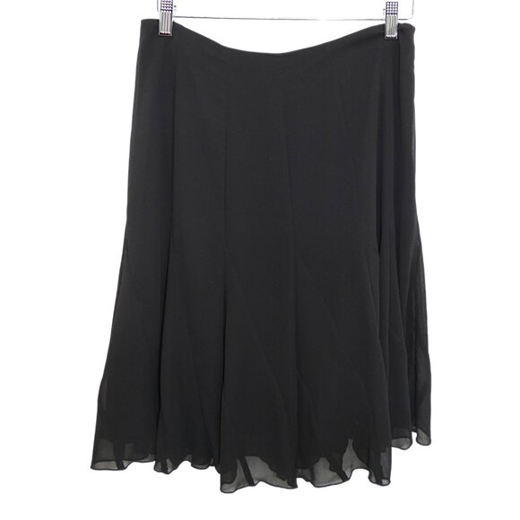 Worthington Black Flowy Midi Skirt Boho Whimsigoth Romantic Goth Size 10 - Picture 1 of 3